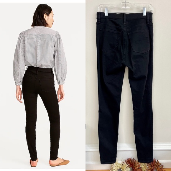 J. Crew 10” Highest-Rise Toothpick Jeans in True Black, Worn once, EUC - Picture 2 of 14